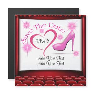Pink High Heel Save the Date Magnet
