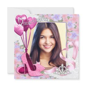 Pink High Heel Shoe Photo Quinceanera