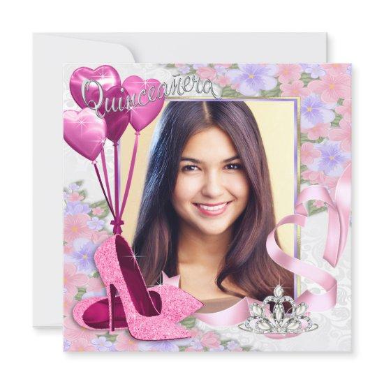 Pink High Heel Shoe Photo Quinceanera