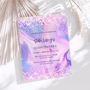 Pink holographic Quinceanera budget