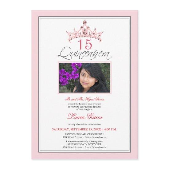 Pink Jeweled Tiara Quinceanera  (pink)