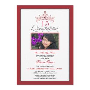 Pink Jeweled Tiara Quinceanera  (red)