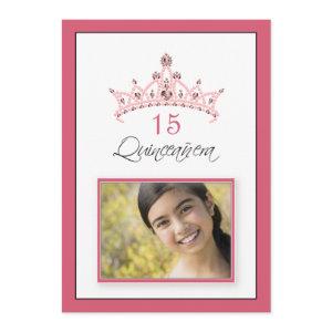 Pink Jeweled Tiara Quinceanera  (rose)