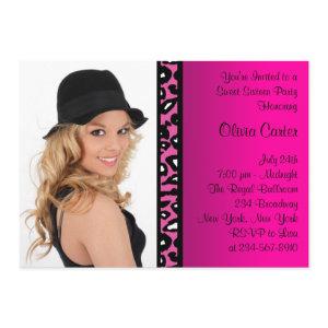 Pink Leopard Photo Sweet Sixteen Birthday Party