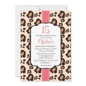 Pink Leopard Print Quinceanera