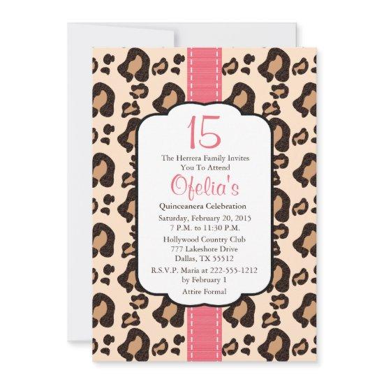 Pink Leopard Print Quinceanera