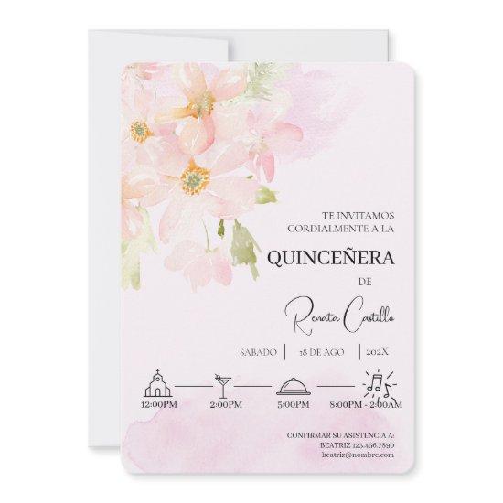 Pink lily Spanish quinceañera