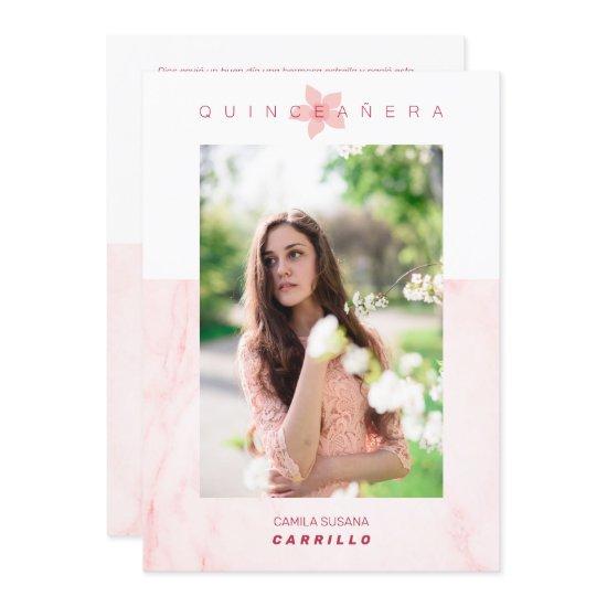 Pink Marble Effect Romantic Photo Quinceañerank