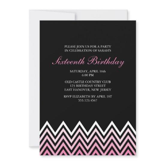 Pink Ombre Chevrons Birthday