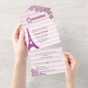 Pink Paris Themed Quinceañera All In One