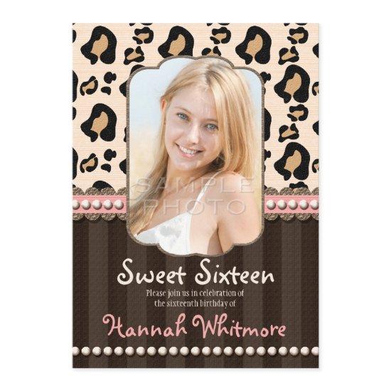 Pink Pearl Leopard Print Sweet 16