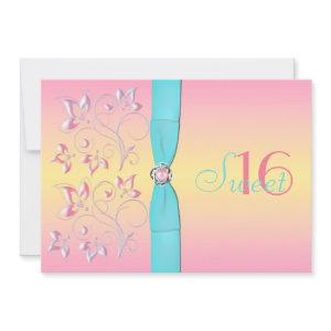 Pink Pearl & Pretty Pastels Sweet Sixteen Invite
