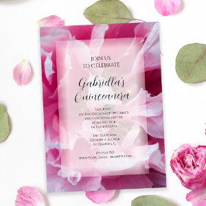 Pink Peony Flower Quinceanera Party