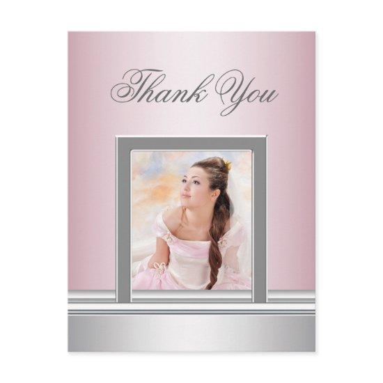 Pink Photo Thank You Card RSVP All Purpose
