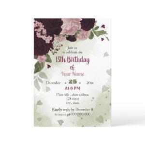 pink plum flowers greenery birthday party