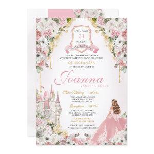 Pink Princess Blush Gold Royal Castle Quinceanera