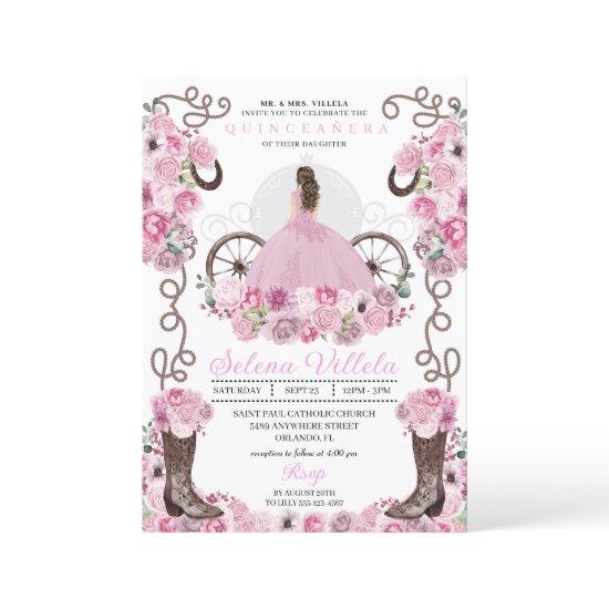 Pink Princess Dress & Boots Quinceañera