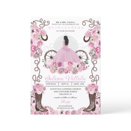 Pink Princess Dress & Boots Quinceañera