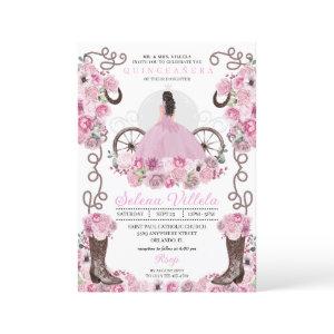 Pink Princess Dress & Boots Quinceañera