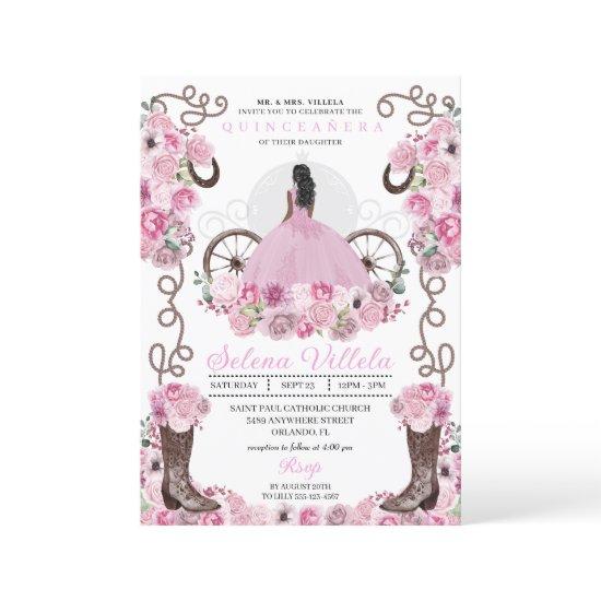 Pink Princess Dress & Boots Quinceañera