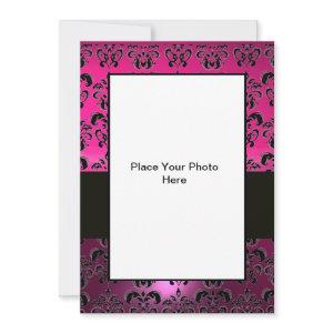 PINK PURPLE BLACK  DAMASK PHOTO TEMPLATE ,fuchsia