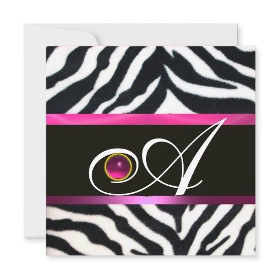PINK,PURPLE BLACK WHITE ZEBRA FUR MONOGRAM fuchsia