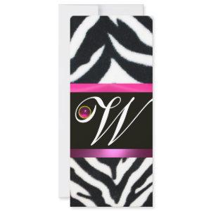PINK,PURPLE BLACK WHITE ZEBRA FUR MONOGRAM fuchsia