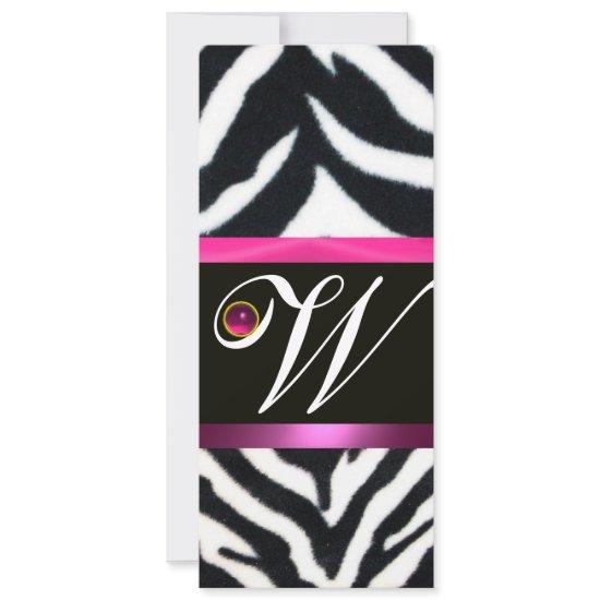 PINK,PURPLE BLACK WHITE ZEBRA FUR MONOGRAM fuchsia