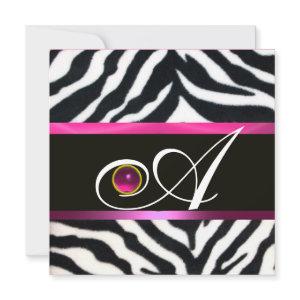 PINK,PURPLE BLACK WHITE ZEBRA FUR MONOGRAM fuchsia
