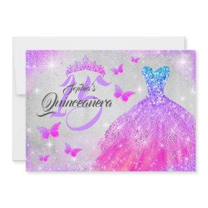 Pink Purple Blue Sparkle Dress Quinceanera