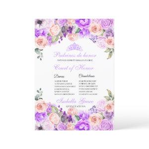 Pink & Purple Floral Quinceanera Court of Honor
