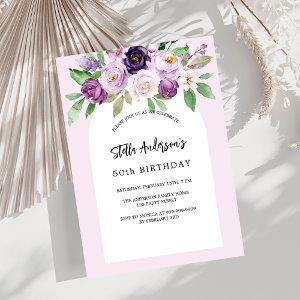 Pink purple florals luxury birthday