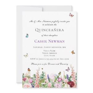 Pink Purple Flowers & Butterflies | Quinceañera