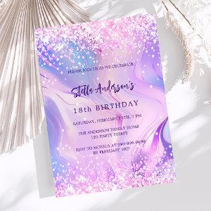 Pink purple holographic birthday