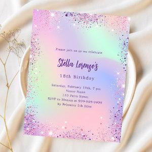 Pink purple holographic budget birthday