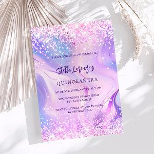 Pink purple holographic Quinceanera