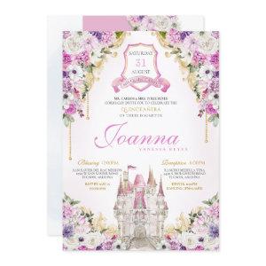 Pink Purple Princess Castle Royal Quinceanera