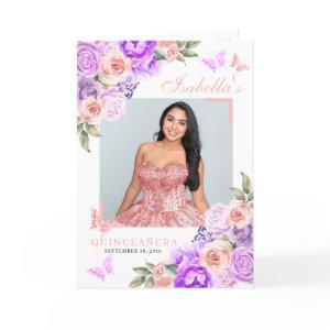Pink & Purple Quinceanera Tiara Butterflies Program