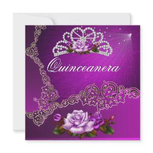 Pink Purple Silver Roses Quinceanera 15th