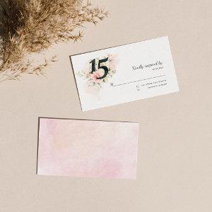 Pink Quinceanera 15th Birthday Floral Enclosure Card