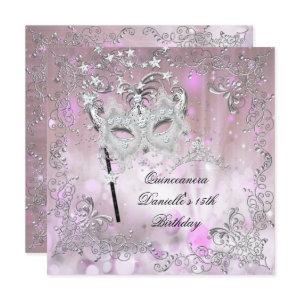 Pink Quinceanera 15th Birthday Tiara Masquerade