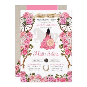 Pink Quinceanera Elegant Rose Western Charra
