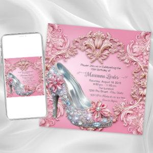 Pink Quinceañera High Heel Shoe
