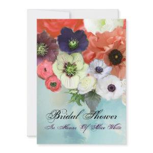 PINK RED ROSES AND ANEMONE FLOWERS BRIDAL SHOWER