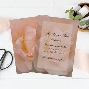 Pink Rose Floral Quinceañera Save the Date
