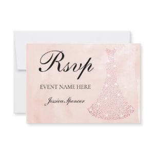 Pink Rose Gold Dress all Birthday / Bridal RSVP