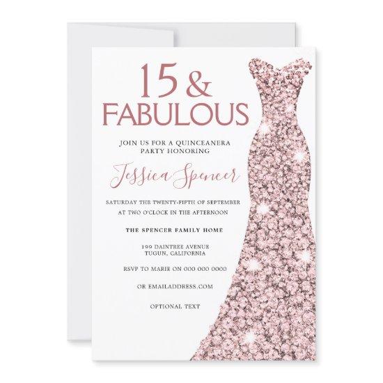 Pink Rose Gold Dress Quinceanera Party