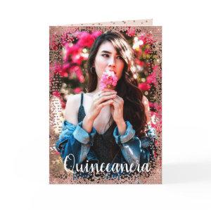 Pink Rose Gold Glitter Banner Español Quinceañera