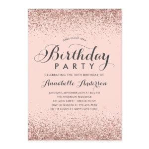 Pink Rose Gold Glitter Sparkle Any Age Birthday