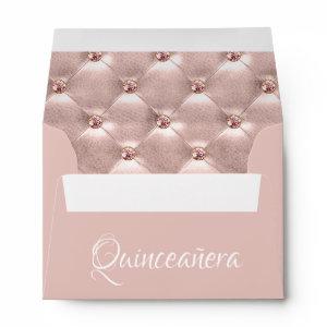 Pink Rose Gold Paris Quinceañera Celebration Envelope